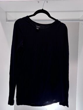 Halogen Women's Black Long Sleeve T-Shirt L Large